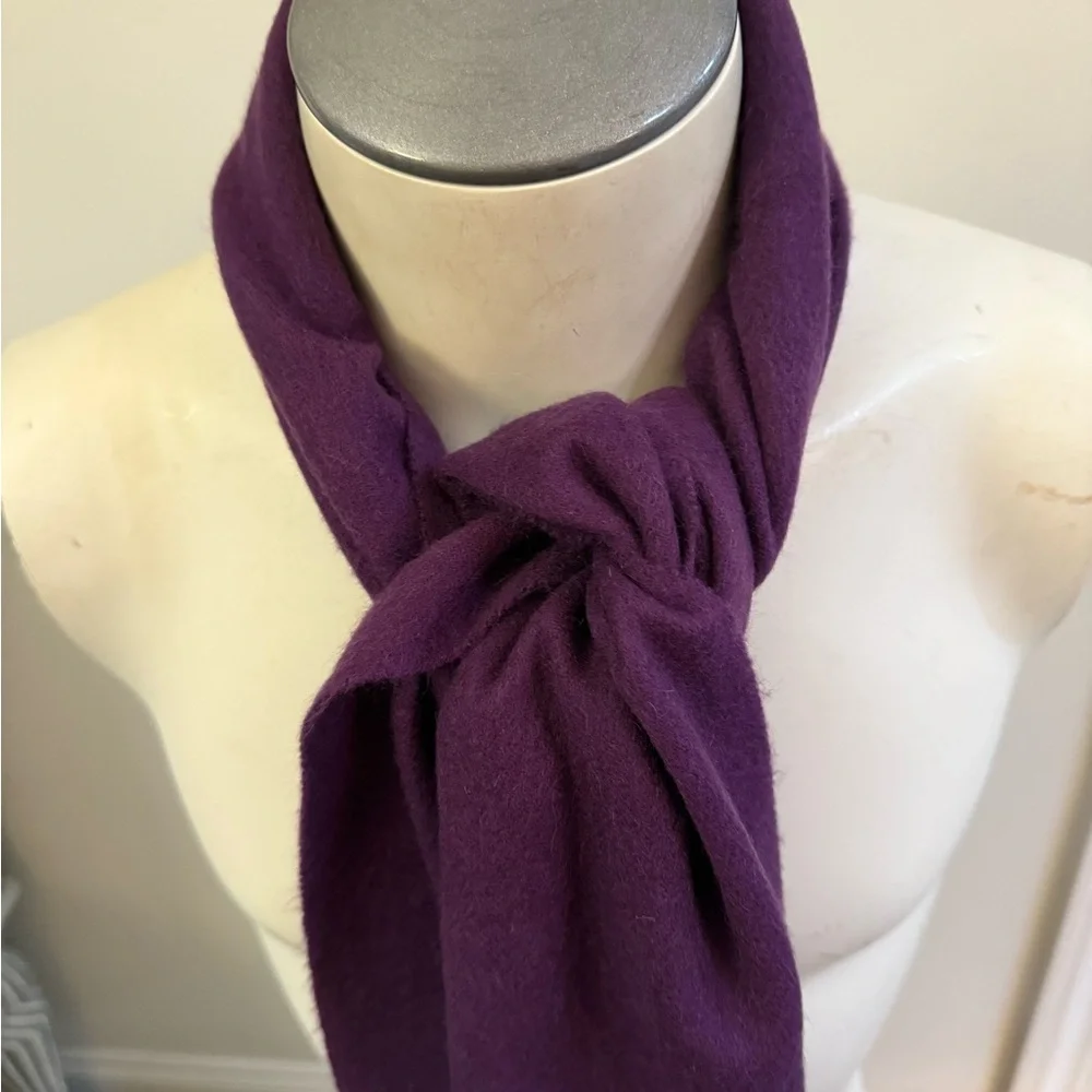 New! Polo Ralph Lauren 100% CASHMERE Fringe Purple Scarf Teal Green Pony
